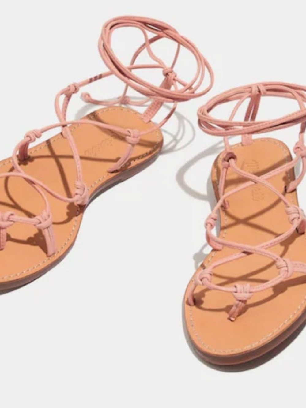 Madewell Blush Pink Wrap-Strap Gladiator Sandals